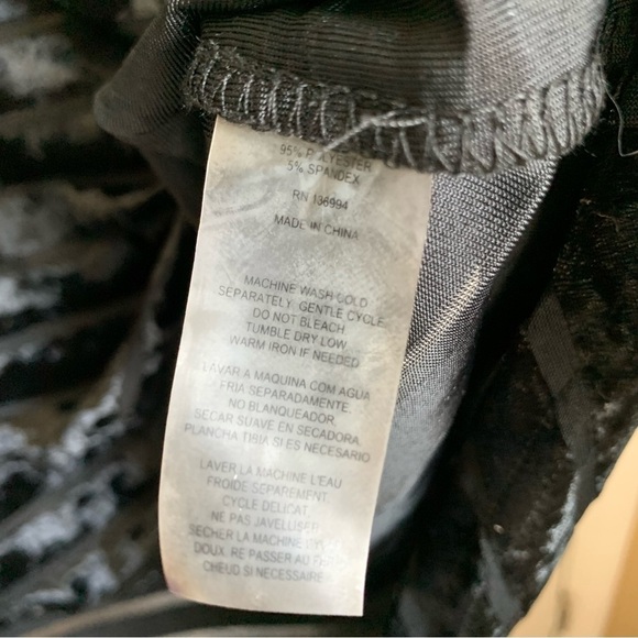 Liquid by Sioni Black Crushed Velvet and Sheer Stripe Blouse, size M - Picture 5 of 7